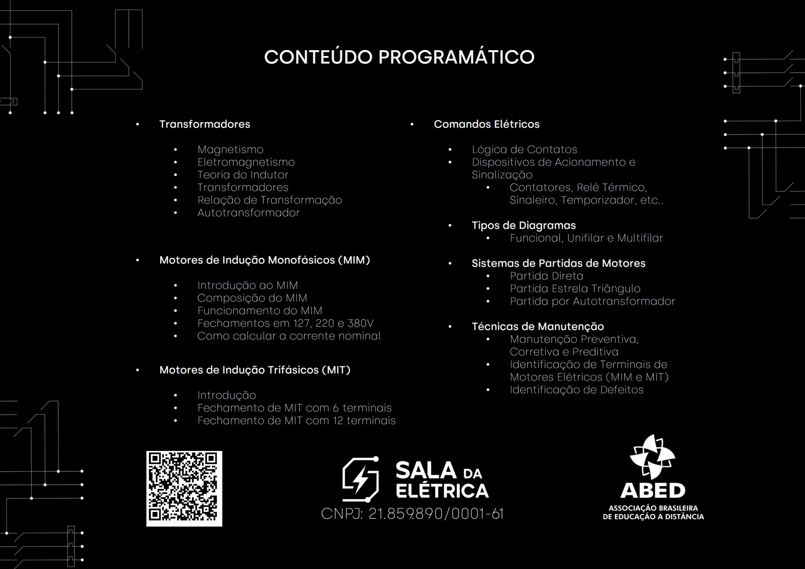 Certificado de Conclusão do Curso de Comandos Elétricos - Verso